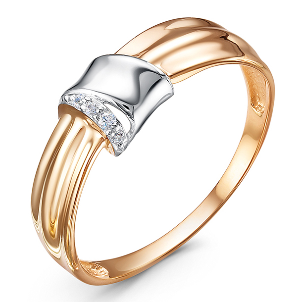 Кольцо, золото, фианит, 1103610